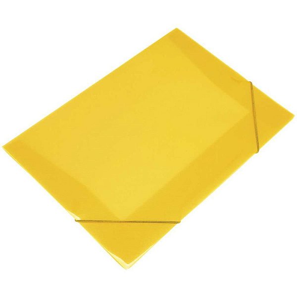 Pasta ABA Elástica Plástica Ofício Amarela SOFT Pacote com 10