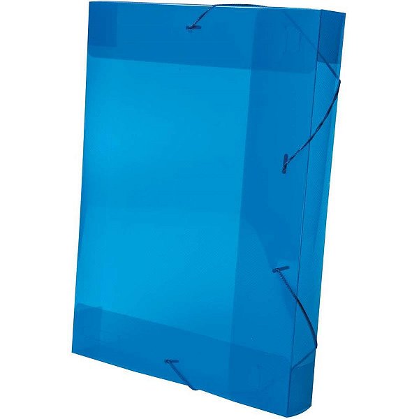 Pasta ABA Elástico Plástica Ofício 55MM Azul Delloline - Pacote com 10 Unidades