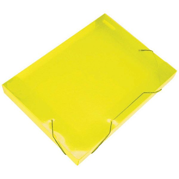 Pasta ABA Elástica Plástica Ofício 40MM Amarela SOFT - Pacote com 10