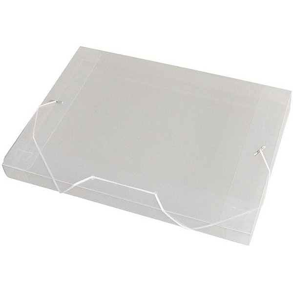 Pasta ABA Elástica Plástica Ofício 30MM Cristal PCT com 10