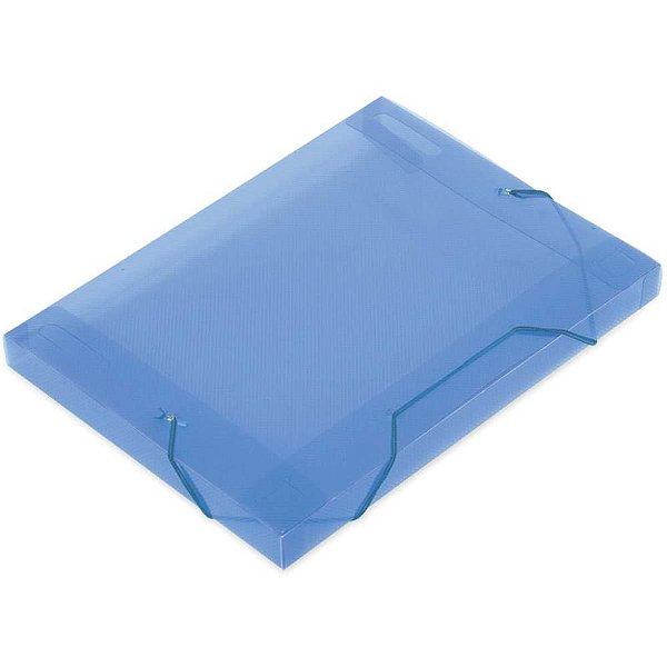 Pasta ABA Elástica Plástica Ofício 30MM Azul SOFT Pacote com 10