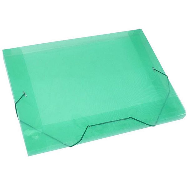 Pasta ABA Elástica Plástica Ofício 20MM Verde - Pacote com 10