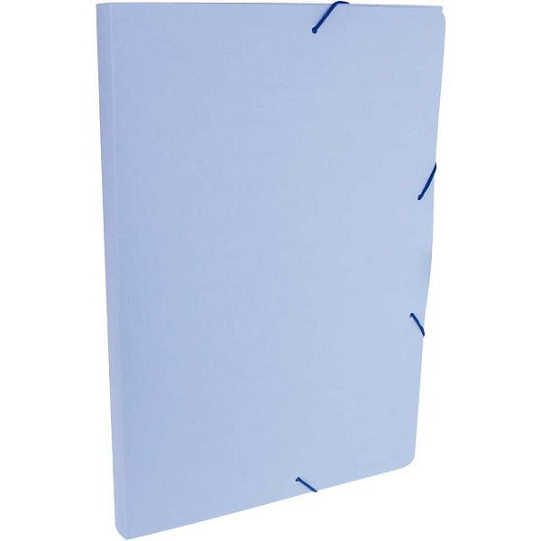 Pasta ABA Elástica Plástica Ofício 20MM Serena Azul Pastel - Pacote com 10 Unidades