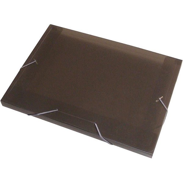 Pasta ABA Elástica Plástica Ofício 20MM Fumê Pacote com 10