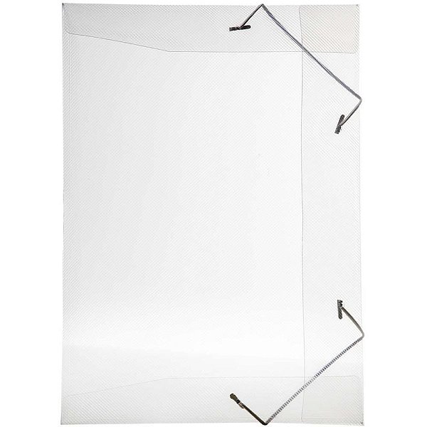 Pasta ABA Elástica Plástica Mini Ofício Delloline Cristal Pacote com 10
