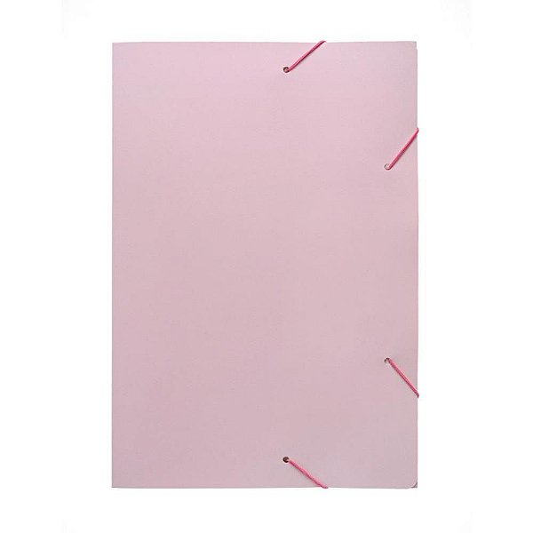 Pasta ABA Elástica Papel Ofício Rosa Pastel PCT com 20