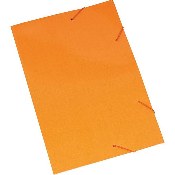 Pasta ABA Elástica Papel Ofício Laranja - Pacote com 20 Unidades