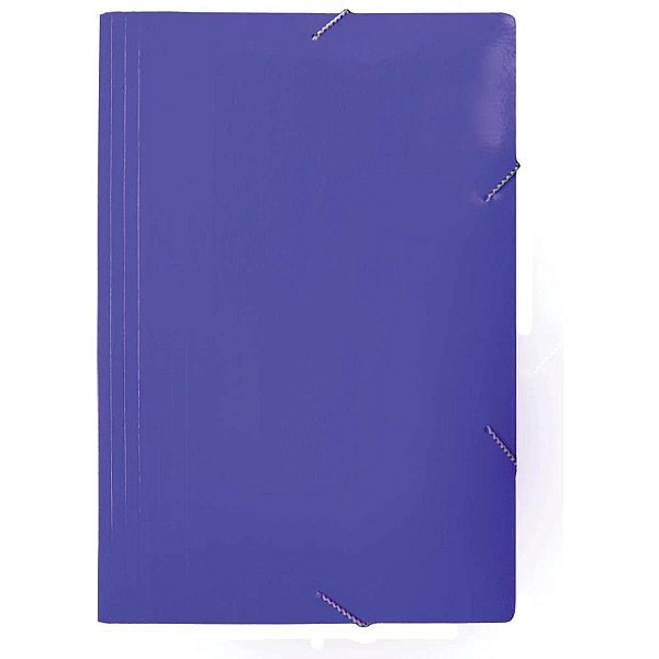 Pasta ABA Elástica Papel Ofício Azul - Pacote com 20