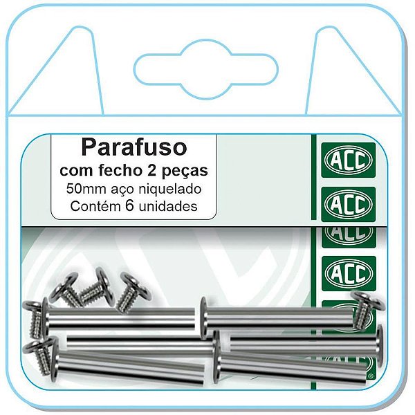 Parafusos para Pastas Catálogo 50MM com Fecho com 6 Unidades