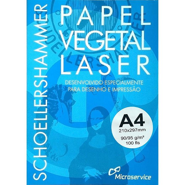 Papel Vegetal A4 90/95G 210X297MM Pacote com 100 Folhas