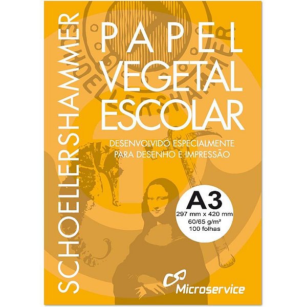 Papel Vegetal A3 60/65G 297X420MM - Pacote com 100 Folhas