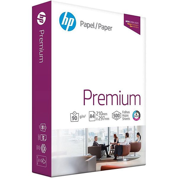 Papel Sulfite A4 HP Premium 90G - Pacote com 500 Folhas