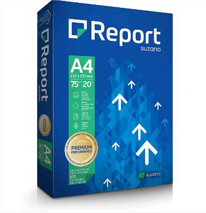 Papel Sulfite A4 Colorido Report Multiuso 75 G Azul PCT/500