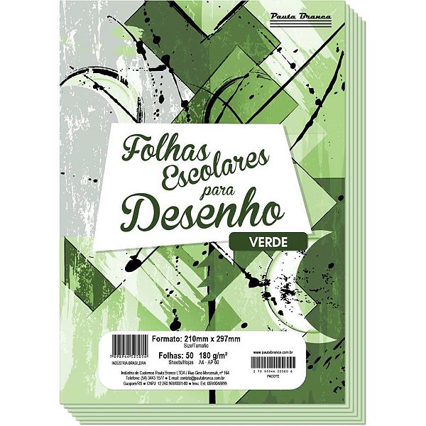 Papel Sulfite A4 Colorido AP60 180G 60KG Verde - Pacote com 50 Folhas