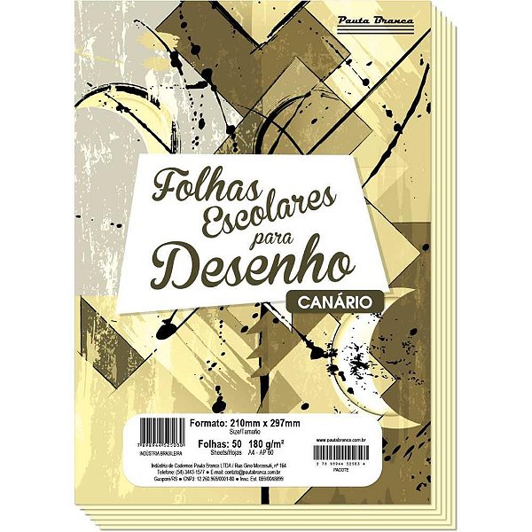 Papel Sulfite A4 Colorido AP60 180G Canário Pacote com 50 Folhas