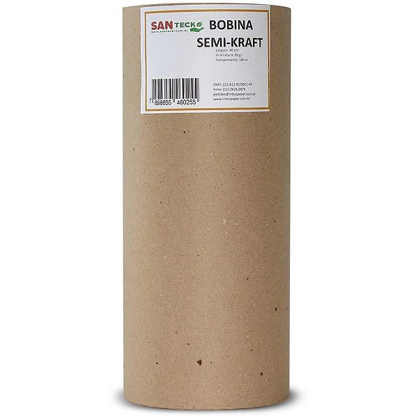 Papel Semi KRAFT Bobina 40CM X 200M 60G