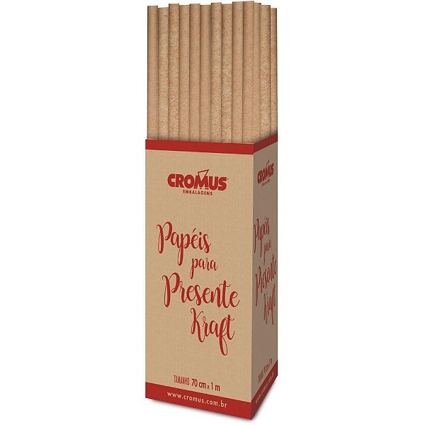 Papel Presente KRAFT 70X100CM - Caixa Display com 100 Folhas