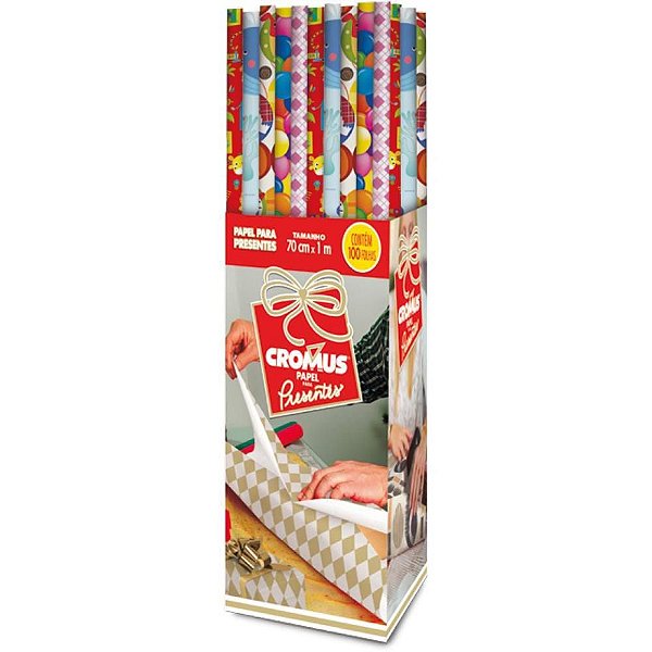 Papel Presente 100X70CM Infantil - Caixa Display com 100