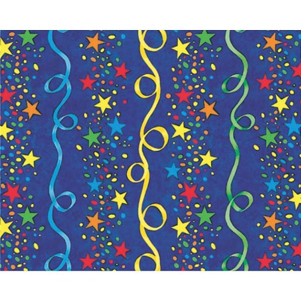 Papel de Presente Bobina Couchê 60CM X 100M - Estampa Festa