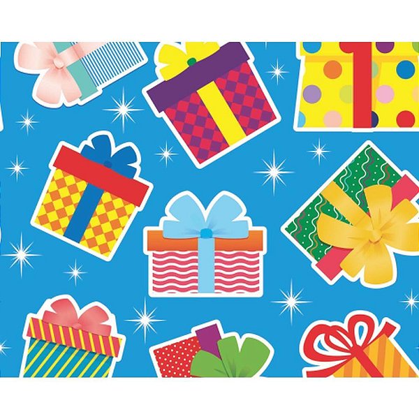 Papel Presente Bobina Couchê 60CM MOD. 429 Presentes em Festas - 100 Metro