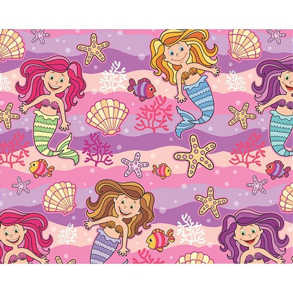 Papel Presente Bobina Couchê 60CM MOD401 Sereia - 100 Metros
