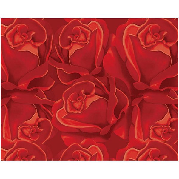 Papel Presente Bobina Couchê 60CM MOD316 Rosa Vermelho BO-100MTS