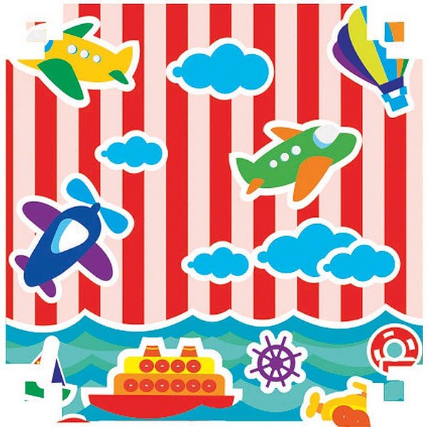 Papel de Presente Bobina Couchê 60CM MOD 120 Céu e MAR - 100 Metros