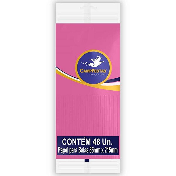 Papel para Bala Rosa 90X220MM 1 Franja 48F