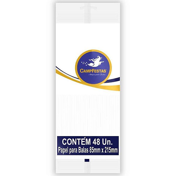 Papel para Bala Branco 90X220MM 1 Franja 48F