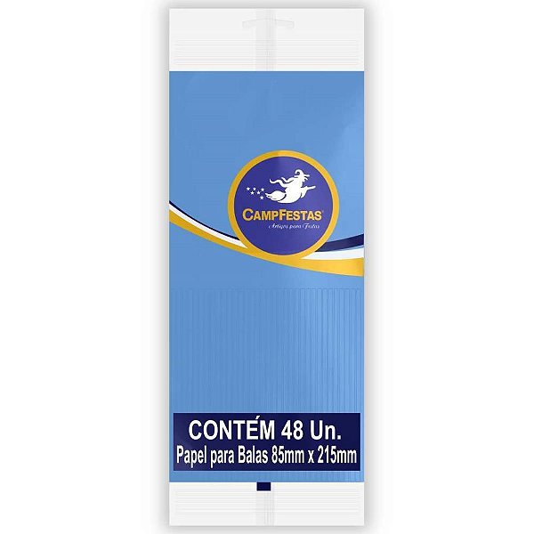 Papel para Bala Azul MD 90X220MM 1 Franja 48F