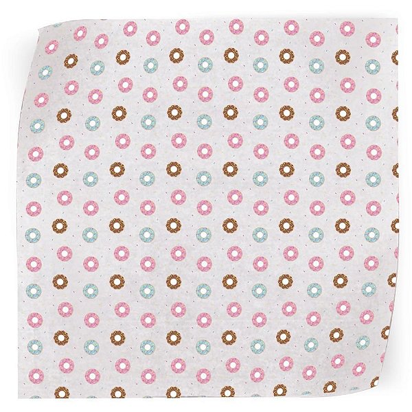 Papel Manteiga Decorado Donuts 45X70CM PCT com 20
