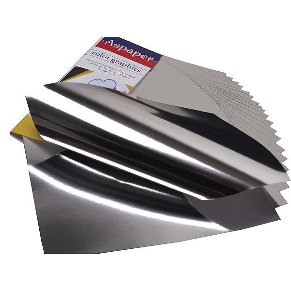 Papel Laminado Prata 210X297MM 250G PCT com 10