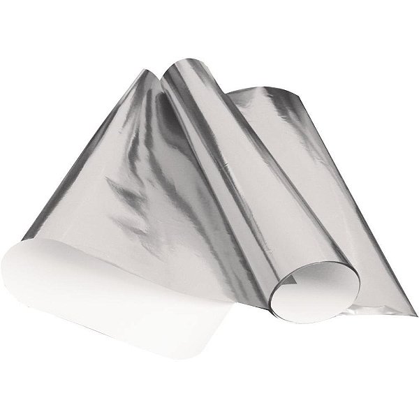 Papel Laminado 48X60CM Prata - Pacote com 40 Unidades