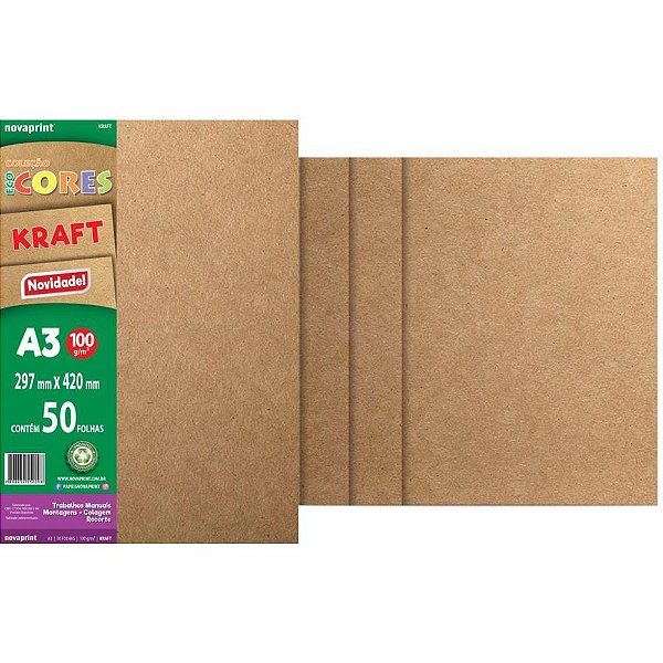 Papel KRAFT Folha KRAFT A3 50FLS 100G