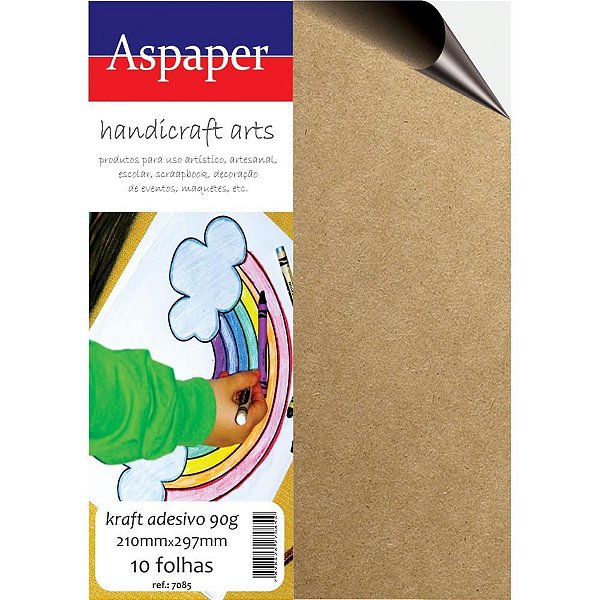 Papel KRAFT Folha 210X297MM A4 Adesivado PCT com 10