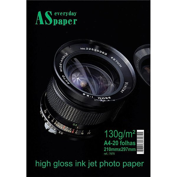 Papel Fotográfico INKJET A4 HIGH GLOSSY Everyday 130G PCT com 20