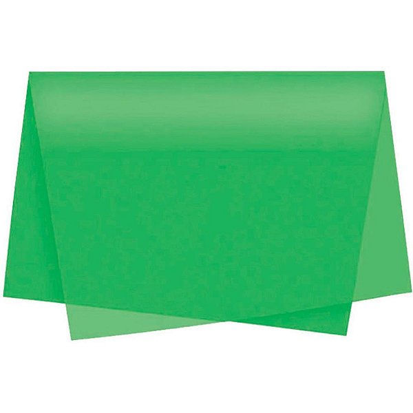 Papel Folha de Seda Verde Bandeira 48X60CM 20G Pacote com 100