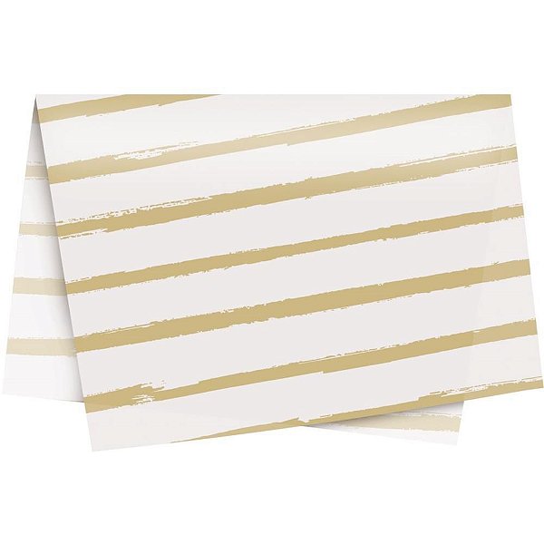 Papel Folha de Seda Listras Aquarela Ouro 49X69 PCT com 50