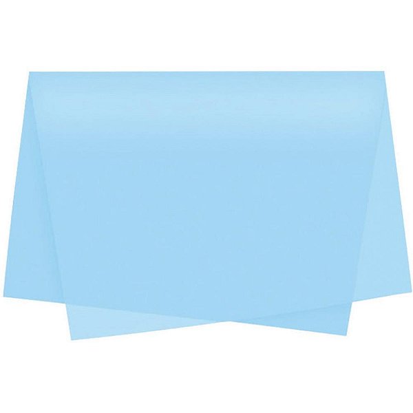 Papel Folha de Seda Azul Claro 48X60CM 20G Pacote com 100 Folhas