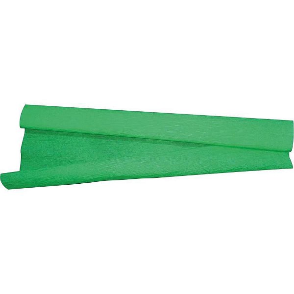 Papel Crepom 48CM X 2,00M Verde Bandeira Pacote com 10