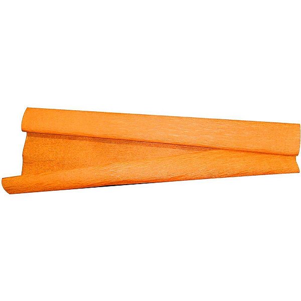 Papel Crepom 48CM X 2,00M Laranja Pacote com 10
