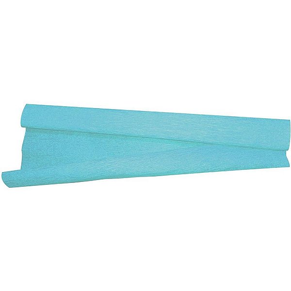 Papel Crepom 48CM X 2M Azul Claro Pacote com 10