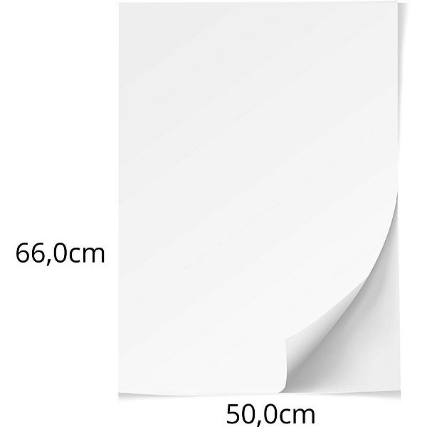 Papel Cartolina Branca Escolar 50X66CM 140G - Pacote com 100