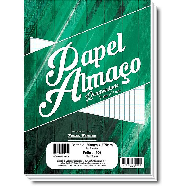 Papel Almaço sem Pauta 200X275MM 50G - Pacote com 400 Folhas
