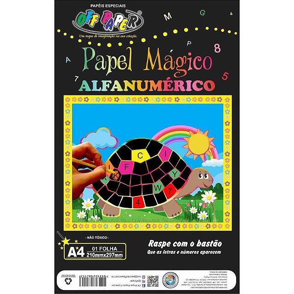 Papel A4 Color Mágico Alfanumerico com Bastão