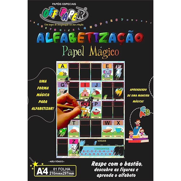 Papel A4 Color Mágico Alfabetização com Bastão