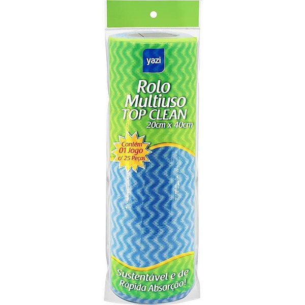 Pano Multiuso TOP Clean 20X40CM com 25 Folhas