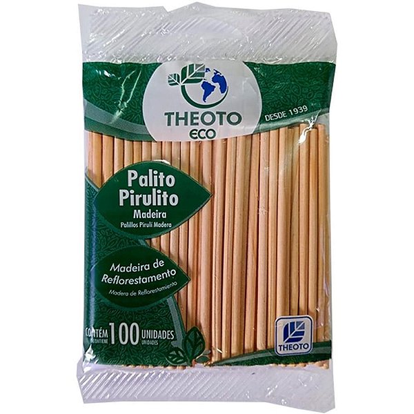 Palito de Madeira para Pirulito 9CMX3,5MM PCT com 100
