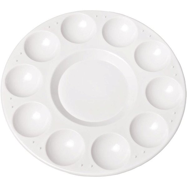 Paleta para Pintura Godê Plástico Redondo 17CM 10 Cavidades