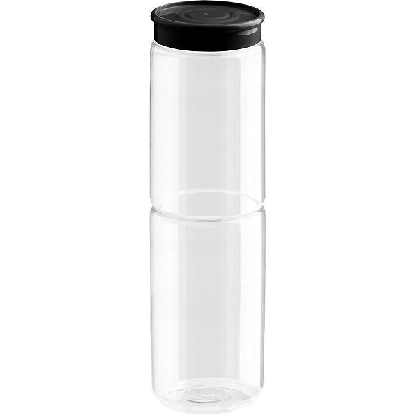 Organizador Multiuso Transparente Preto 730ML PCT com 04